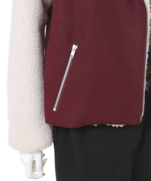 WC（ダブル シー）の「wc/ボアライダース（ライダースジャケット・レディース・ネイビー/ワイン・FREE）」の8枚目の写真