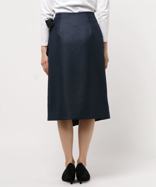 La TOTALITE（ラトータリテ）の「サテン切り替えラップスカート◆（スカート・レディース・ネイビー/ベージュ系その他/キャメル・38/36）」の10枚目の写真