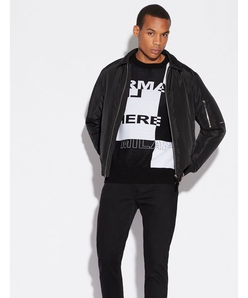 ARMANI EXCHANGE(アルマーニエクスチェンジ)の「【A|Xアルマーニ エクスチェンジ】カラーブロッキングデザイン ロゴニット(ニット/セーター・メンズ・ブラック/レッド・SMALL/MEDIUM/LARGE/X-LARGE/X-SMALL)」の3枚目の写真