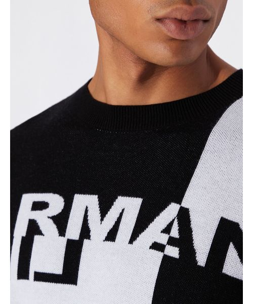 ARMANI EXCHANGE(アルマーニエクスチェンジ)の「【A|Xアルマーニ エクスチェンジ】カラーブロッキングデザイン ロゴニット(ニット/セーター・メンズ・ブラック/レッド・SMALL/MEDIUM/LARGE/X-LARGE/X-SMALL)」の4枚目の写真