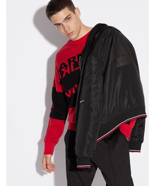 ARMANI EXCHANGE(アルマーニエクスチェンジ)の「【A|Xアルマーニ エクスチェンジ】カラーブロッキングデザイン ロゴニット(ニット/セーター・メンズ・ブラック/レッド・SMALL/MEDIUM/LARGE/X-LARGE/X-SMALL)」の7枚目の写真