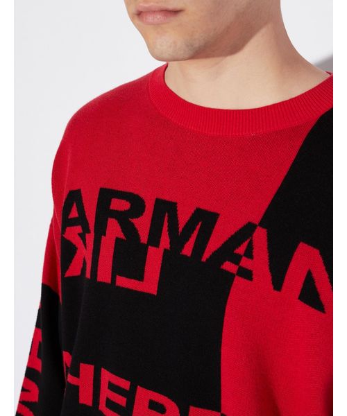 ARMANI EXCHANGE(アルマーニエクスチェンジ)の「【A|Xアルマーニ エクスチェンジ】カラーブロッキングデザイン ロゴニット(ニット/セーター・メンズ・ブラック/レッド・SMALL/MEDIUM/LARGE/X-LARGE/X-SMALL)」の9枚目の写真