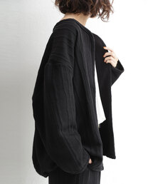 antiqua | 立体柄ノーカラーカーディガン(カーディガン/ボレロ)