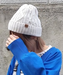 polcadot（ポルカドット）の「CABLE BOA WATCH/ケーブル 裏ボア ニットワッチ（ニットキャップ/ビーニー）」