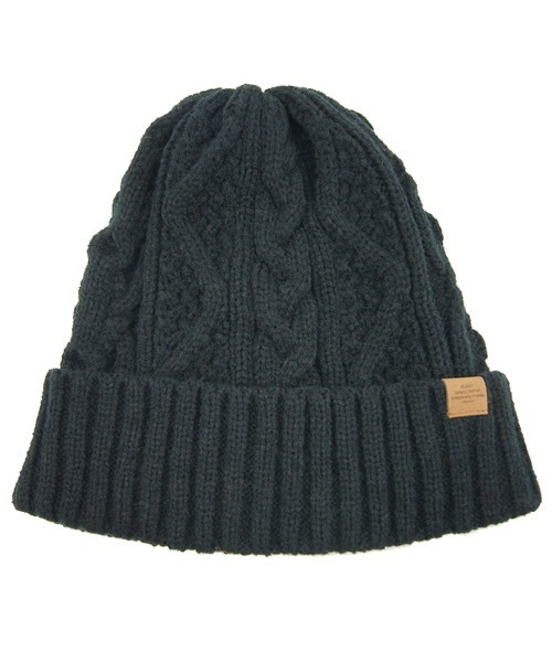 polcadot（ポルカドット）の「CABLE BOA WATCH/ケーブル 裏ボア ニットワッチ（ニットキャップ/ビーニー・レディース・ブラック/ベージュ/グレー/レッド/マスタード/アイボリー/ラベンダー/ライトグレー/ライトベージュ/ブルー/グリーン/カーキ/ダークグリーン/ネイビー・FREE）」の3枚目の写真