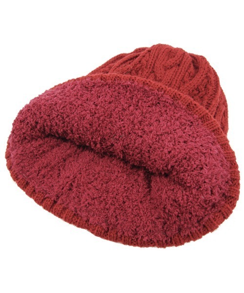 polcadot（ポルカドット）の「CABLE BOA WATCH/ケーブル 裏ボア ニットワッチ（ニットキャップ/ビーニー・レディース・ブラック/ベージュ/グレー/レッド/マスタード/アイボリー/ラベンダー/ライトグレー/ライトベージュ/ブルー/グリーン/カーキ/ダークグリーン/ネイビー・FREE）」の17枚目の写真