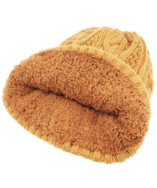 polcadot（ポルカドット）の「CABLE BOA WATCH/ケーブル 裏ボア ニットワッチ（ニットキャップ/ビーニー・レディース・ブラック/ベージュ/グレー/レッド/マスタード/アイボリー/ラベンダー/ライトグレー/ライトベージュ/ブルー/グリーン/カーキ/ダークグリーン/ネイビー・FREE）」の15枚目の写真