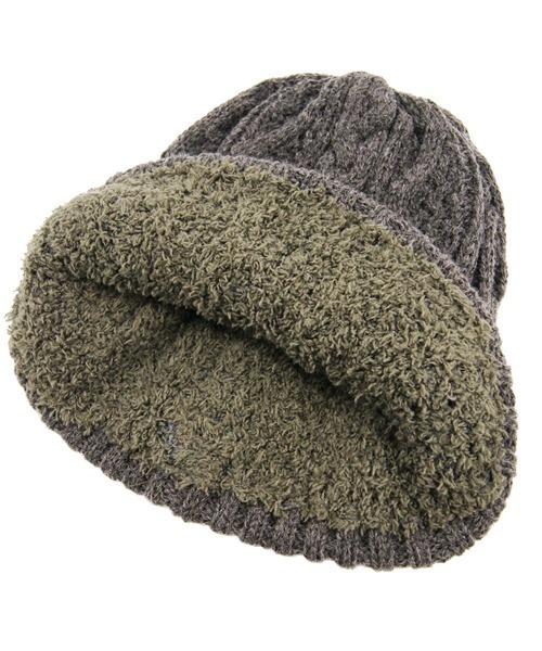 polcadot（ポルカドット）の「CABLE BOA WATCH/ケーブル 裏ボア ニットワッチ（ニットキャップ/ビーニー・レディース・ブラック/ベージュ/グレー/レッド/マスタード/アイボリー/ラベンダー/ライトグレー/ライトベージュ/ブルー/グリーン/カーキ/ダークグリーン/ネイビー・FREE）」の16枚目の写真