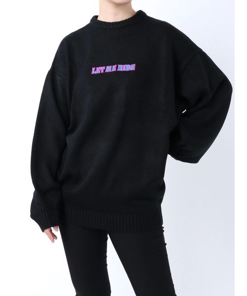 jouetie（ジュエティ）の「LET ME RIDEジャカードニット（ニット/セーター・レディース・ブラック/ベージュ/アイボリー・MEDIUM）」の3枚目の写真