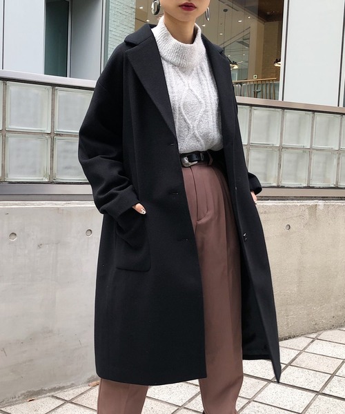PAGEBOY(ページボーイ)の「【新春限定アイテム】ロングテーラーコート(ダウンジャケット/コート・レディース・サックスブルー/ブラック/チェック/グレイッシュベージュ・SMALL/MEDIUM)」の1枚目の写真