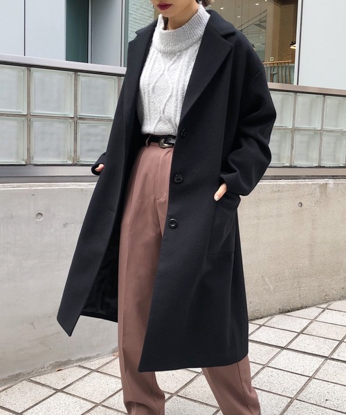 PAGEBOY(ページボーイ)の「【新春限定アイテム】ロングテーラーコート(ダウンジャケット/コート・レディース・サックスブルー/ブラック/チェック/グレイッシュベージュ・SMALL/MEDIUM)」の5枚目の写真