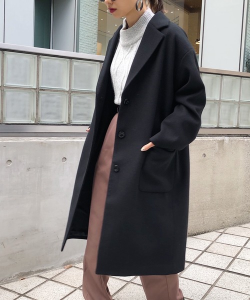 PAGEBOY(ページボーイ)の「【新春限定アイテム】ロングテーラーコート(ダウンジャケット/コート・レディース・サックスブルー/ブラック/チェック/グレイッシュベージュ・SMALL/MEDIUM)」の6枚目の写真