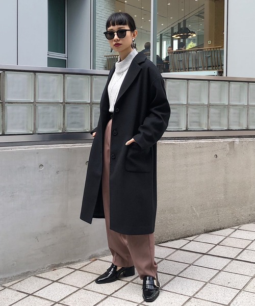 PAGEBOY(ページボーイ)の「【新春限定アイテム】ロングテーラーコート(ダウンジャケット/コート・レディース・サックスブルー/ブラック/チェック/グレイッシュベージュ・SMALL/MEDIUM)」の7枚目の写真