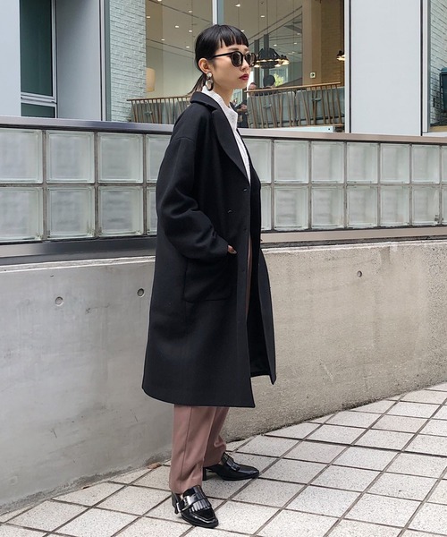 PAGEBOY(ページボーイ)の「【新春限定アイテム】ロングテーラーコート(ダウンジャケット/コート・レディース・サックスブルー/ブラック/チェック/グレイッシュベージュ・SMALL/MEDIUM)」の8枚目の写真