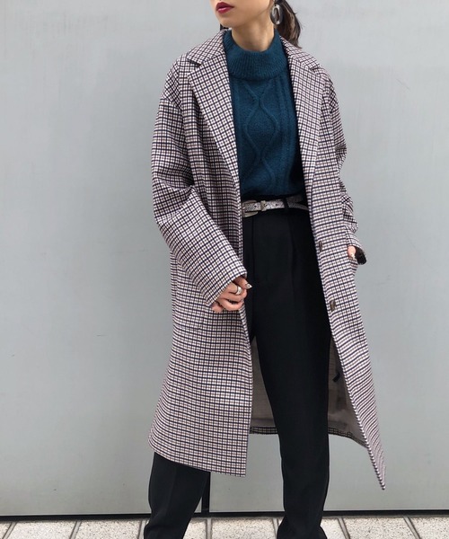 PAGEBOY(ページボーイ)の「【新春限定アイテム】ロングテーラーコート(ダウンジャケット/コート・レディース・サックスブルー/ブラック/チェック/グレイッシュベージュ・SMALL/MEDIUM)」の20枚目の写真