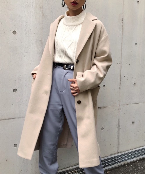 PAGEBOY(ページボーイ)の「【新春限定アイテム】ロングテーラーコート(ダウンジャケット/コート・レディース・サックスブルー/ブラック/チェック/グレイッシュベージュ・SMALL/MEDIUM)」の9枚目の写真