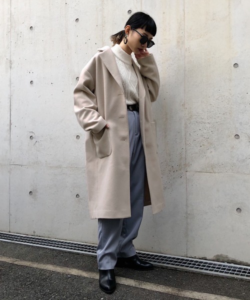 PAGEBOY(ページボーイ)の「【新春限定アイテム】ロングテーラーコート(ダウンジャケット/コート・レディース・サックスブルー/ブラック/チェック/グレイッシュベージュ・SMALL/MEDIUM)」の11枚目の写真