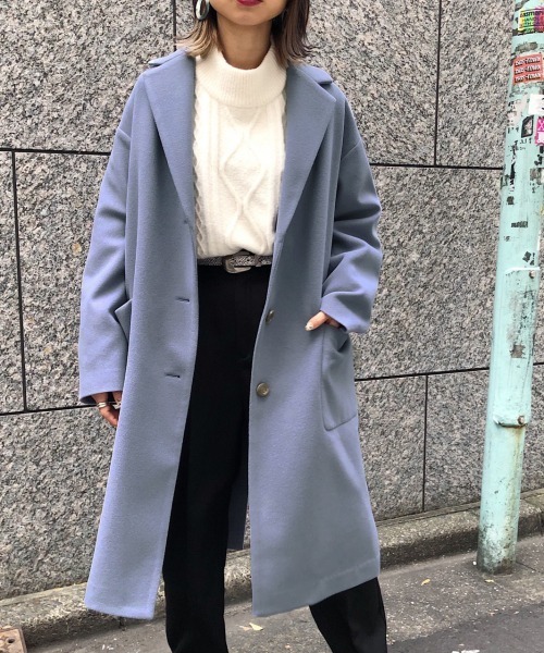 PAGEBOY(ページボーイ)の「【新春限定アイテム】ロングテーラーコート(ダウンジャケット/コート・レディース・サックスブルー/ブラック/チェック/グレイッシュベージュ・SMALL/MEDIUM)」の15枚目の写真