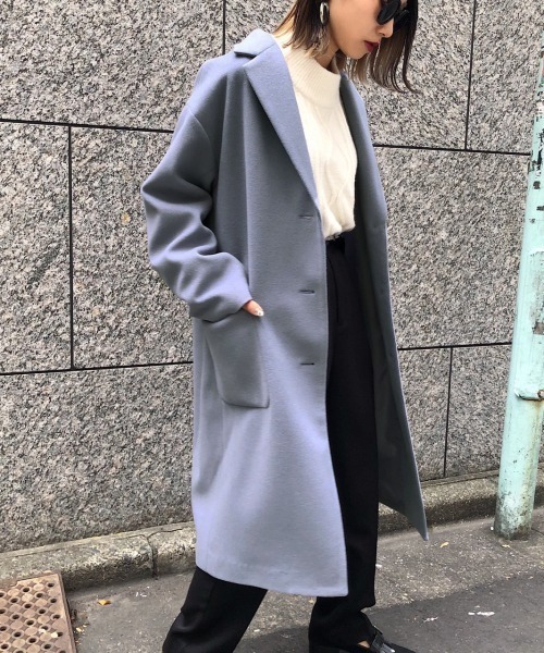 PAGEBOY(ページボーイ)の「【新春限定アイテム】ロングテーラーコート(ダウンジャケット/コート・レディース・サックスブルー/ブラック/チェック/グレイッシュベージュ・SMALL/MEDIUM)」の16枚目の写真