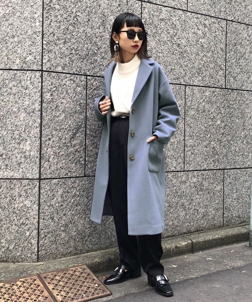 PAGEBOY(ページボーイ)の「【新春限定アイテム】ロングテーラーコート(ダウンジャケット/コート・レディース・サックスブルー/ブラック/チェック/グレイッシュベージュ・SMALL/MEDIUM)」の17枚目の写真