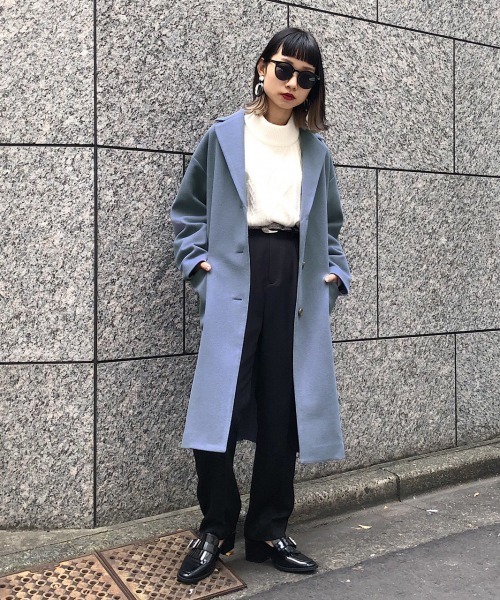 PAGEBOY(ページボーイ)の「【新春限定アイテム】ロングテーラーコート(ダウンジャケット/コート・レディース・サックスブルー/ブラック/チェック/グレイッシュベージュ・SMALL/MEDIUM)」の18枚目の写真
