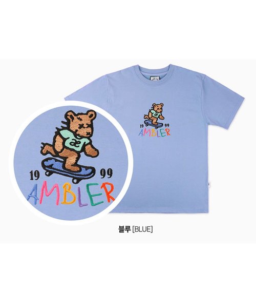 ambler エムブラー の ambler Over fit T-Shirts Skateboard Bear スケートボードベアー半袖Tシャツ カットソー Tシャツ カットソー