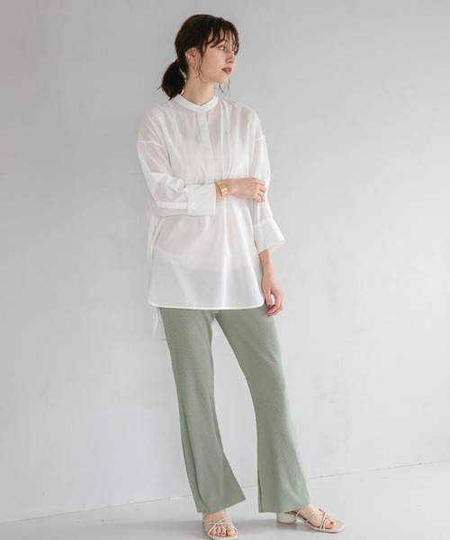 A part by（アパートバイ）の「【WEB限定カラー】Cリブカットフレアパンツ　911240（その他パンツ・レディース・ベージュ/ブラウン/ブルー系その他5/ピンク系その他4/オレンジ系その他5/グリーン系その他4/パープル系その他2・FREE）」の18枚目の写真