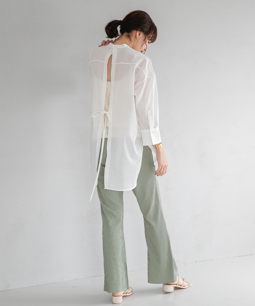 A part by（アパートバイ）の「【WEB限定カラー】Cリブカットフレアパンツ　911240（その他パンツ・レディース・ベージュ/ブラウン/ブルー系その他5/ピンク系その他4/オレンジ系その他5/グリーン系その他4/パープル系その他2・FREE）」の19枚目の写真