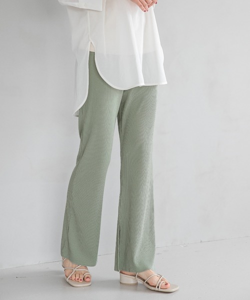 A part by（アパートバイ）の「【WEB限定カラー】Cリブカットフレアパンツ　911240（その他パンツ・レディース・ベージュ/ブラウン/ブルー系その他5/ピンク系その他4/オレンジ系その他5/グリーン系その他4/パープル系その他2・FREE）」の20枚目の写真