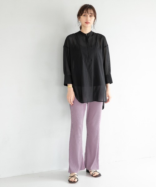 A part by（アパートバイ）の「【WEB限定カラー】Cリブカットフレアパンツ　911240（その他パンツ・レディース・ベージュ/ブラウン/ブルー系その他5/ピンク系その他4/オレンジ系その他5/グリーン系その他4/パープル系その他2・FREE）」の21枚目の写真