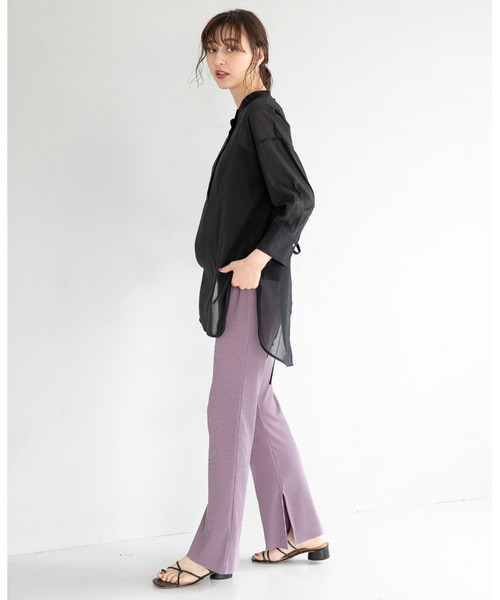 A part by（アパートバイ）の「【WEB限定カラー】Cリブカットフレアパンツ　911240（その他パンツ・レディース・ベージュ/ブラウン/ブルー系その他5/ピンク系その他4/オレンジ系その他5/グリーン系その他4/パープル系その他2・FREE）」の22枚目の写真