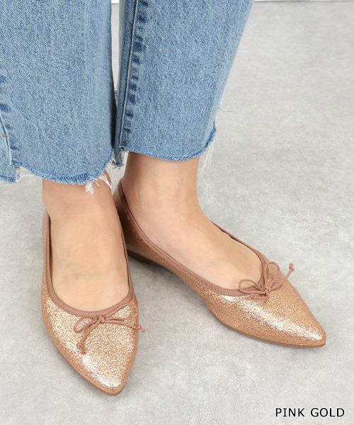 RANDA(ランダ)の「ポインテッドトゥレインバレエシューズ(レインシューズ・レディース・ブラック/レッド/クリーム/ピンクゴールド/パイソン・22/22.5/23/23.5/24/24.5/25/25.5)」の4枚目の写真