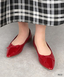 ポインテッドトゥレインバレエシューズ