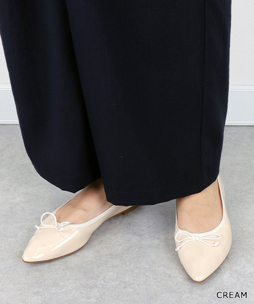 RANDA(ランダ)の「ポインテッドトゥレインバレエシューズ(レインシューズ・レディース・ブラック/レッド/クリーム/ピンクゴールド/パイソン・22/22.5/23/23.5/24/24.5/25/25.5)」の3枚目の写真