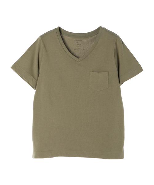 AMERICAN HOLIC（アメリカンホリック）の「ポケット付きVネックカットプルオーバー 〇（Tシャツ/カットソー・レディース・ブラック/ベージュ/オフホワイト/カーキ/サックスブルー/グレー系その他4/ブルー系その他2/ホワイト系その他4・M/L）」の13枚目の写真