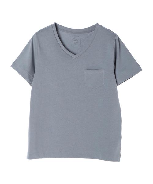 AMERICAN HOLIC（アメリカンホリック）の「ポケット付きVネックカットプルオーバー 〇（Tシャツ/カットソー・レディース・ブラック/ベージュ/オフホワイト/カーキ/サックスブルー/グレー系その他4/ブルー系その他2/ホワイト系その他4・M/L）」の12枚目の写真