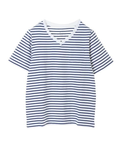 AMERICAN HOLIC（アメリカンホリック）の「ポケット付きVネックカットプルオーバー 〇（Tシャツ/カットソー・レディース・ブラック/ベージュ/オフホワイト/カーキ/サックスブルー/グレー系その他4/ブルー系その他2/ホワイト系その他4・M/L）」の11枚目の写真