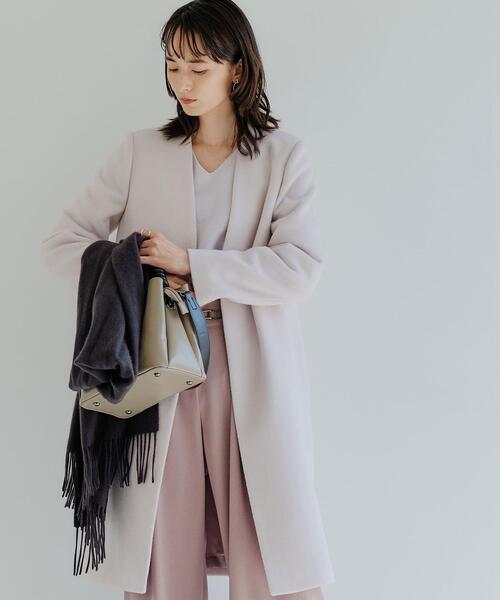 green label relaxing（グリーンレーベルリラクシング）の「D ウール ドルマン Vネック プルオーバー ニット（ニット/セーター・レディース・ライラック/ダークブラウン/ナチュラル/オリーブ・FREE）」の12枚目の写真