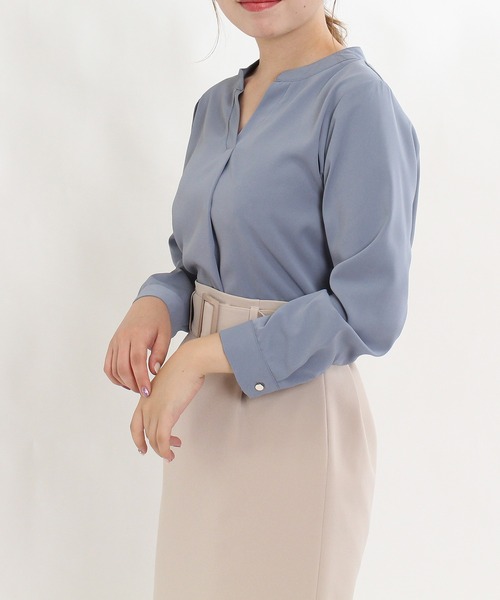 TRUDEA(トルディア)の「とろみスキッパーブラウス(シャツ/ブラウス・レディース・ピンクベージュ/ミント/ベージュ/サックスブルー/ブラウン/ホワイト/ブルー/グレイッシュベージュ/ブラック/ライトグレー/チャコールグレー/グレー・MEDIUM/LARGE)」の20枚目の写真