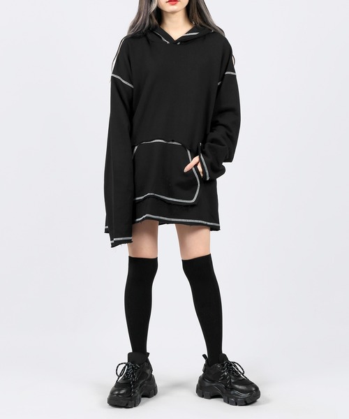 DING（ディング）の「DING/ステッチパーカー（パーカー・レディース・ブラック・FREE）」の10枚目の写真