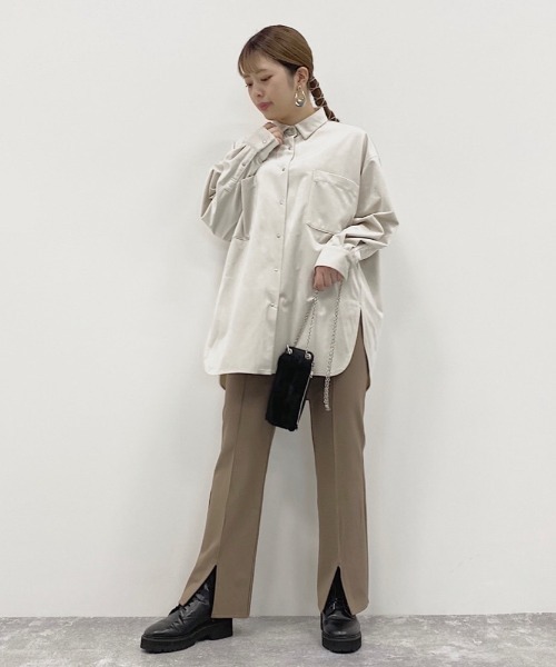 PAGEBOY（ページボーイ）の「ベルベットBIGシャツ（シャツ/ブラウス