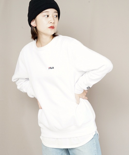 FILA(フィラ)の「【FILA/フィラ】ワンポイントトレーナー/スウェット ワンポイントロゴ刺繍(スウェット・レディース・ホワイト/ブラック/ワイン/ネイビー・MEDIUM/LARGE/X-LARGE)」の18枚目の写真