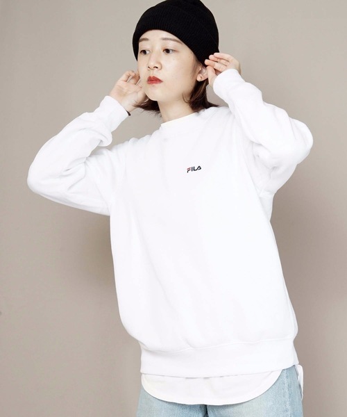 FILA(フィラ)の「【FILA/フィラ】ワンポイントトレーナー/スウェット ワンポイントロゴ刺繍(スウェット・レディース・ホワイト/ブラック/ワイン/ネイビー・MEDIUM/LARGE/X-LARGE)」の19枚目の写真