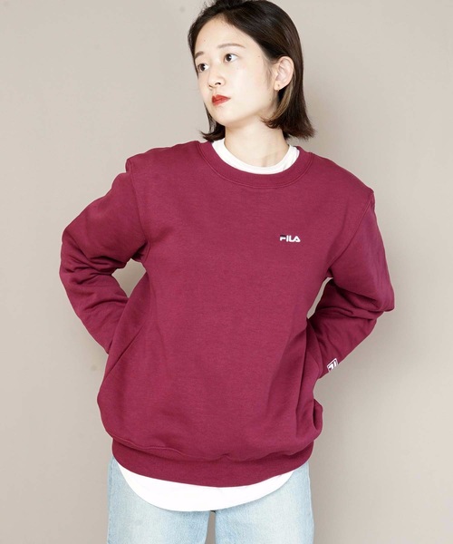 FILA(フィラ)の「【FILA/フィラ】ワンポイントトレーナー/スウェット ワンポイントロゴ刺繍(スウェット・レディース・ホワイト/ブラック/ワイン/ネイビー・MEDIUM/LARGE/X-LARGE)」の5枚目の写真