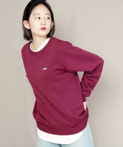 FILA(フィラ)の「【FILA/フィラ】ワンポイントトレーナー/スウェット ワンポイントロゴ刺繍(スウェット・レディース・ホワイト/ブラック/ワイン/ネイビー・MEDIUM/LARGE/X-LARGE)」の7枚目の写真