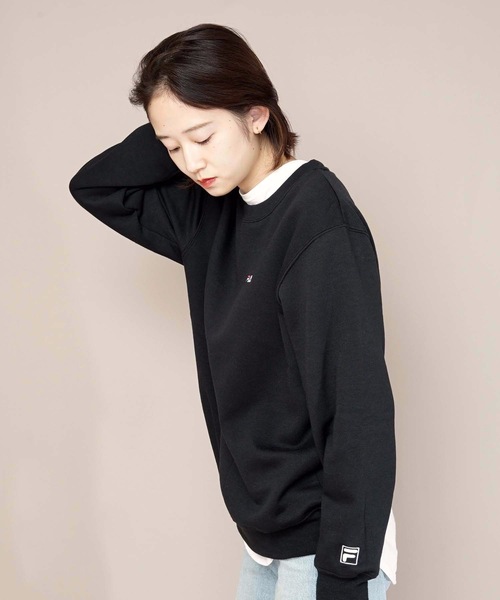 FILA(フィラ)の「【FILA/フィラ】ワンポイントトレーナー/スウェット ワンポイントロゴ刺繍(スウェット・レディース・ホワイト/ブラック/ワイン/ネイビー・MEDIUM/LARGE/X-LARGE)」の9枚目の写真