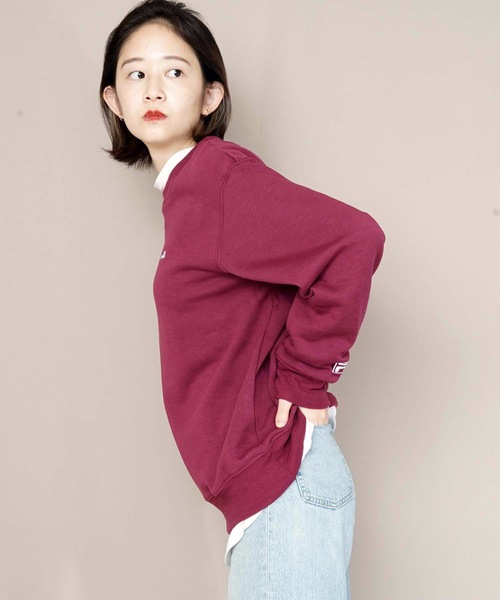FILA(フィラ)の「【FILA/フィラ】ワンポイントトレーナー/スウェット ワンポイントロゴ刺繍(スウェット・レディース・ホワイト/ブラック/ワイン/ネイビー・MEDIUM/LARGE/X-LARGE)」の11枚目の写真