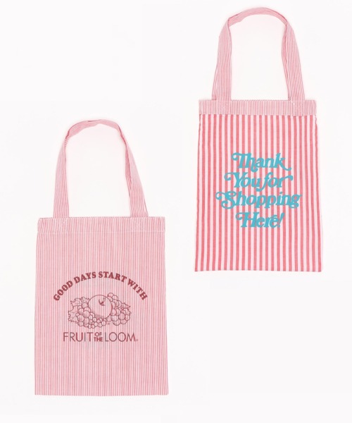 FRUIT OF THE LOOM（フルーツオブザルーム）の「ストライプ リバーシブルトートバッグ（トートバッグ・レディース・サックスブルー/ネイビー/レッド・FREE）」の3枚目の写真