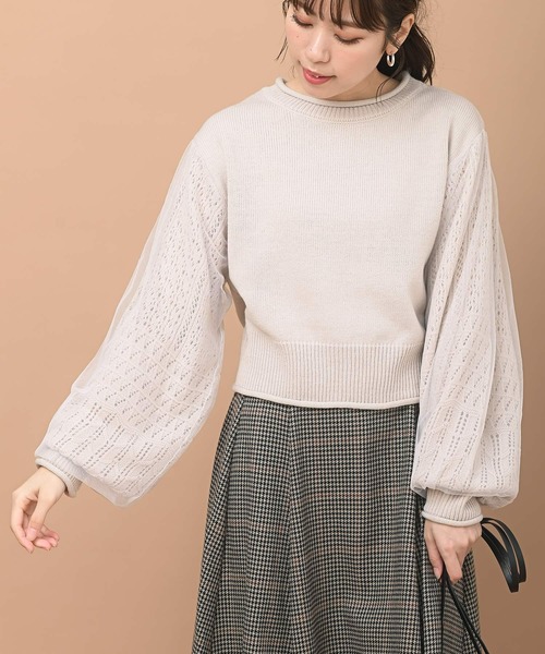 新品 リランドチュール 袖刺繍 ニット プルオーバー 定価16500円