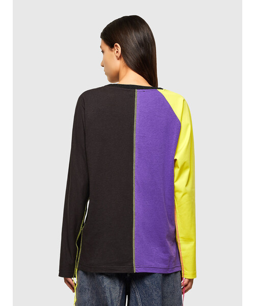 DIESEL（ディーゼル）の「レディース Tシャツ 長袖 プリント クルーネック（Tシャツ/カットソー・レディース・パープル/イエロー・X-SMALL/SMALL/LARGE/MEDIUM）」の3枚目の写真